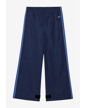 Balenciaga Techwear Track Pants With Side Bands - Blue