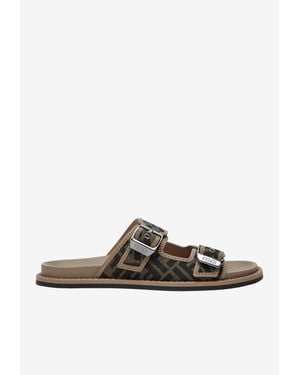 Fendi Feel Monogram Sandals - White