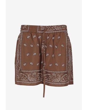 P.A.R.O.S.H. Paisley Print Drawstring Shorts - Brown