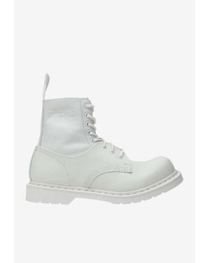 MM6 by Maison Margiela X Dr. Martens Lace-Up Leather Boots - White