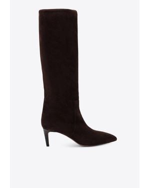 Paris Texas Stiletto 60 Knee-High Suede Boots - Black