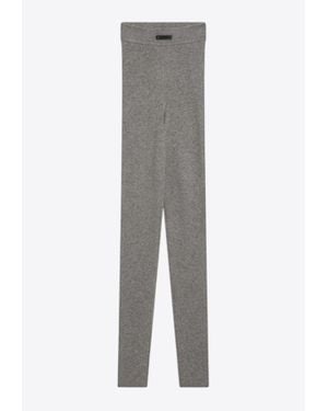 Fear Of God Logo Patch Ribbed Leggings - Grey