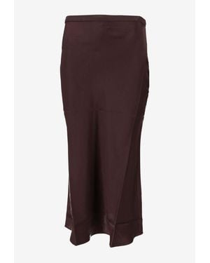 Anine Bing Bar Silk Midi Skirt - Brown