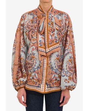 Zimmermann Aster Tied Floral Blouse - Multicolor