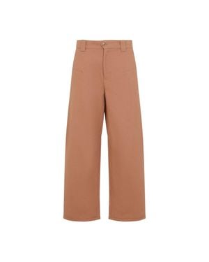 Chloé Wide-Leg Cotton Pants With Patch Pockets - Brown