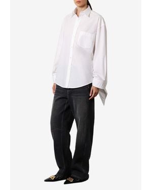 Balenciaga Knotted Cuffs Buttoned Shirt - White