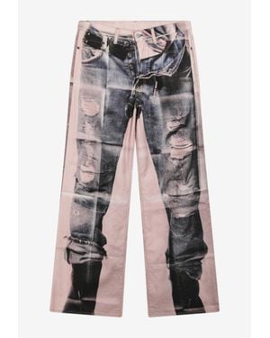 Acne Studios Trompe-L'Oeil Photocopy Print Jeans - Pink