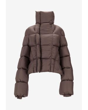 Rick Owens Naska Asymmetrical Padded Jacket - Brown