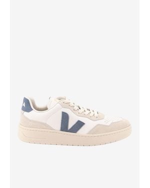 Veja V-90 Organic Leather Low-Top Sneakers - Natural