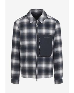 Moncler Cornisello Quilted Check Jacket - Gray