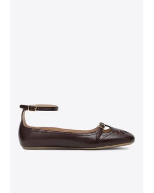 Chloé Misty Nappa Leather Ballet Flats - White