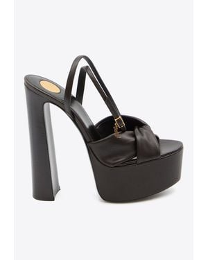 Saint Laurent Franciane 160 Nappa Leather Platform Sandals - Black