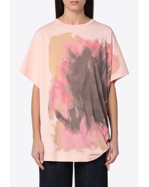 Dries Van Noten Brushstroke Print T-Shirt - Pink