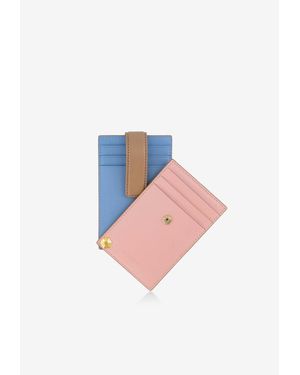 Mlouye Rotate Leather Double Cardholders - Blue