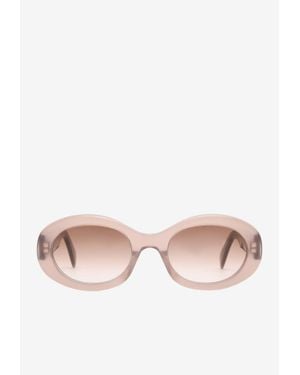 Celine Triomphe Oval-Shape Sunglasses - Pink
