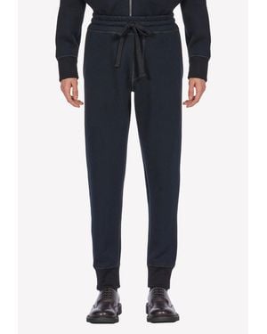 Ferragamo Drawstring Sweatpants With Gancini Patch - Blue