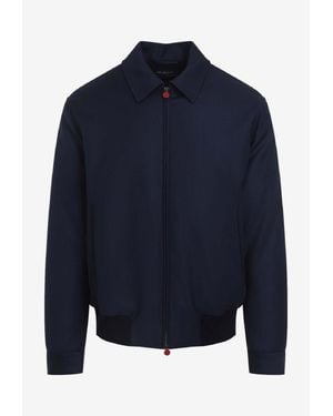 Kiton Zip-Up Bomber Jacket - Blue