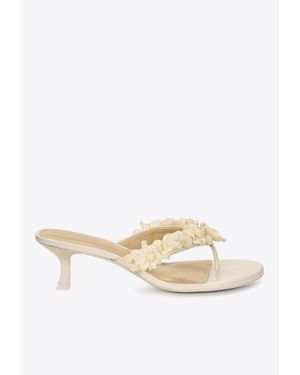 Cult Gaia Avery 55 Floral Thong Sandals - White