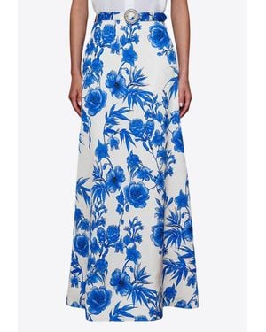 Borgo De Nor Bellamy Brocade Maxi Skirt - Blue