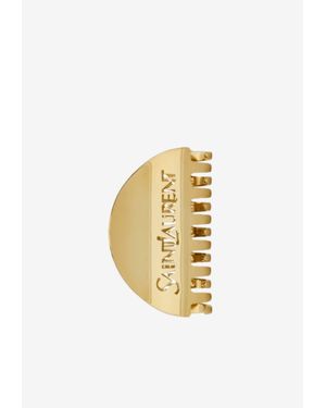 Saint Laurent Engraved Logo Claw Clip - Metallic