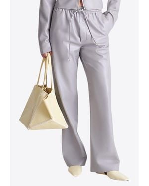 Nanushka Calie Faux Leather Relaxed Trousers - Grey