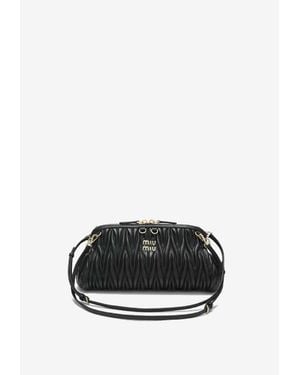 Miu Miu Matelassé Nappa Leather Clutch - Black