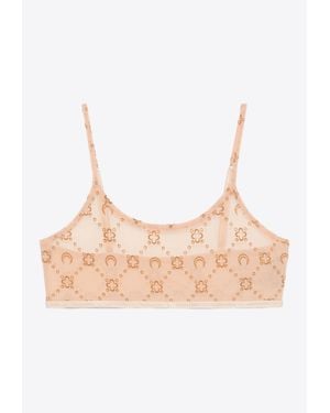 Marine Serre Monogram Jacquard Bralette - Natural