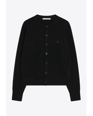 Acne Studios Face Patch Wool Cardigan - Black