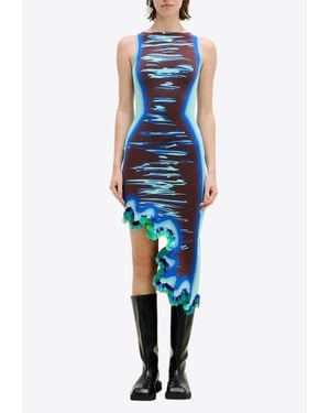 Ph5 Robin Reversible Wavy Dress With Sequins - Blue