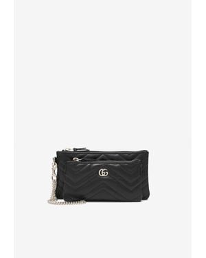 Gucci Small Gg Marmont Chain Clutch - White
