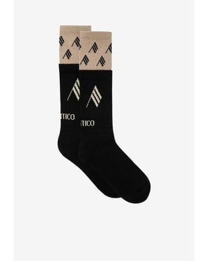 The Attico Printed Ribbed Socks - Black