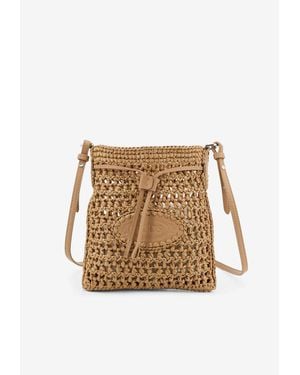 Tod's Crochet Raffia Bucket Bag - Natural