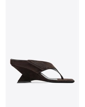 The Attico Cheope 65 Suede Thong Sandals - Brown
