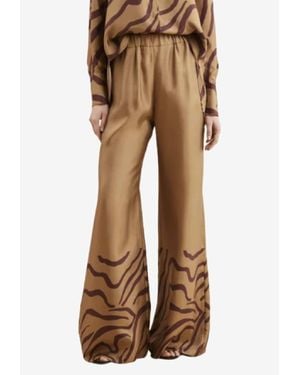 Raquel Diniz Sofia Zebra Print Wide-Leg Pants - Natural