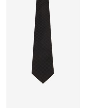 Gucci Jacquard Gg Logo Silk Tie - White