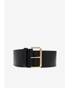 Givenchy Wide Leather Buckled Belt - Black
