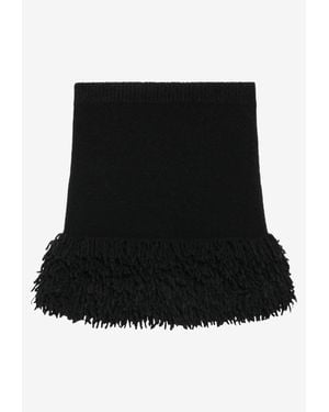 Loewe Feather-Embellished Mini Skirt - Black