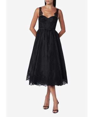 Zimmermann Valiant Lace-Trimmed Midi Dress - Black