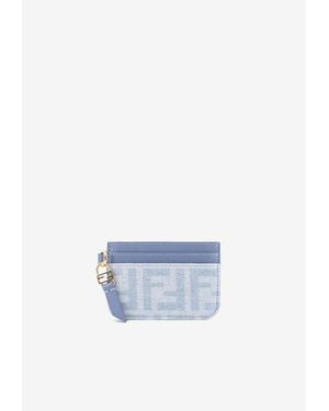 Fendi Baguette Denim Cardholder - White
