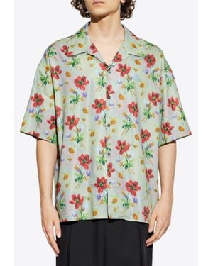 Loewe Floral Print Short-Sleeved Shirt - Green