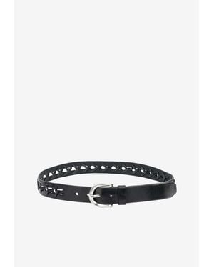 Our Legacy Metal-Buckle Leather Belt - White