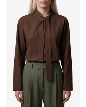 Lemaire Tied Buttoned Blouse - Brown