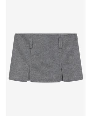 Miu Miu Slit Knit Mini Skirt - Grey