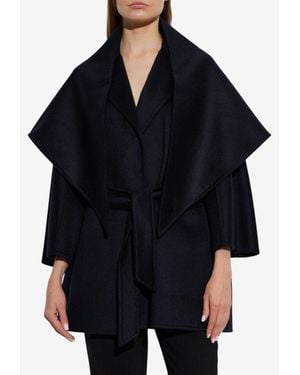 Max Mara Detto Cape-Collar Coat - Black
