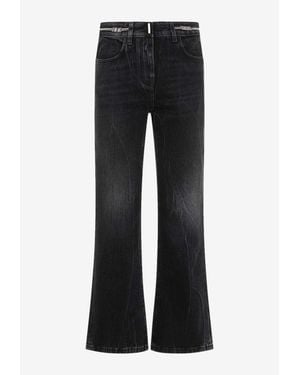 Givenchy Boot-Cut 4G Chains Jeans - Black
