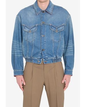 Versace Buttoned Denim Jacket - Blue