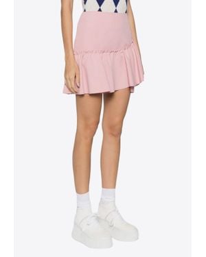 MSGM High-Waist Ruffled Mini Skirt - Pink