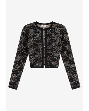 Elisabetta Franchi Cropped Lace Cardigan - Black
