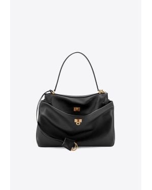 Balenciaga Medium Rodeo Leather Shoulder Bag - Black