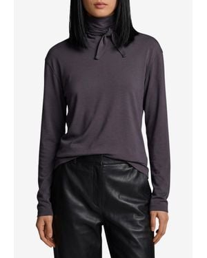 Lemaire Long-Sleeve Scarf Top - Blue